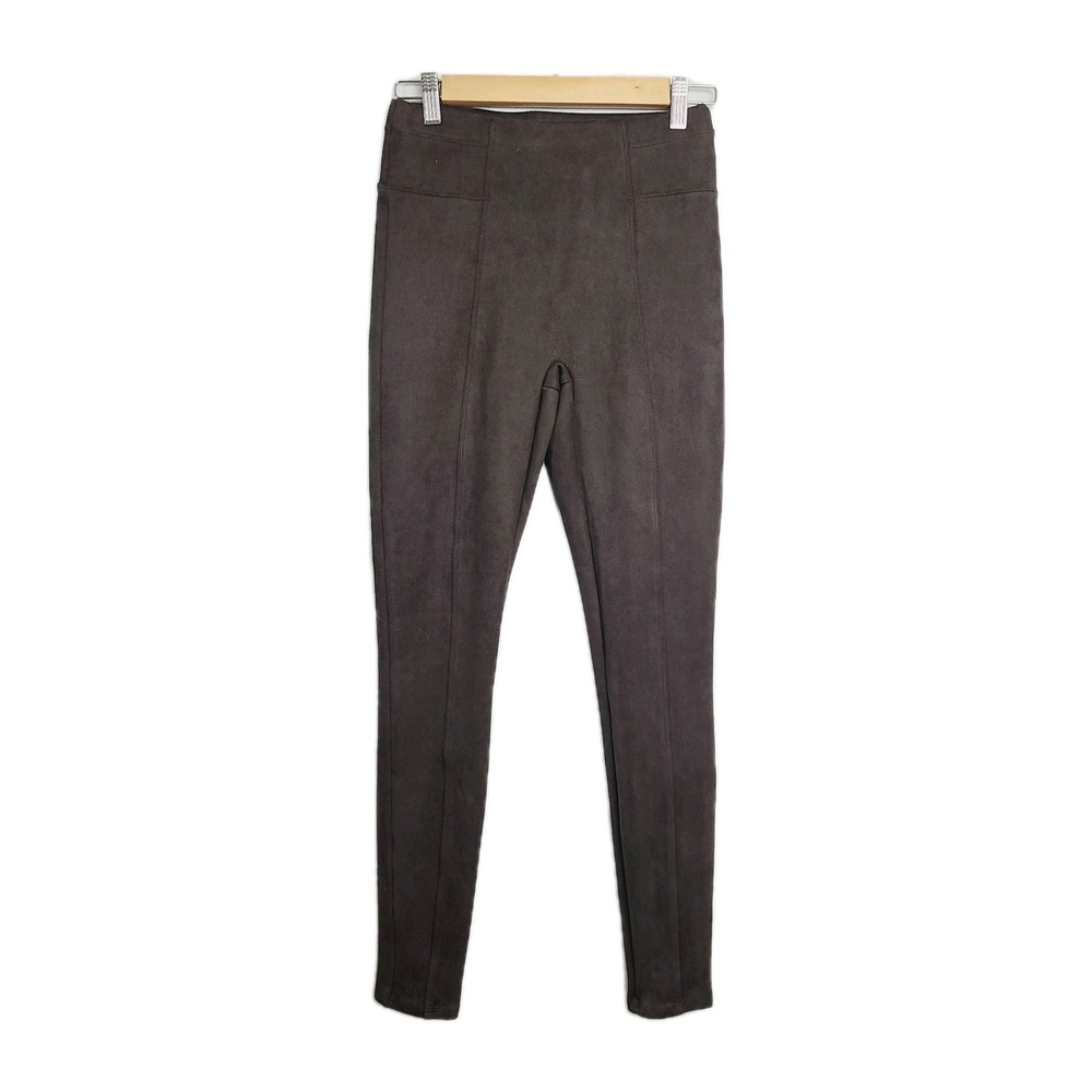 Spanx Faux Suede High Rise Skinny Leggings Brown Sleek Minimalist Chic S
